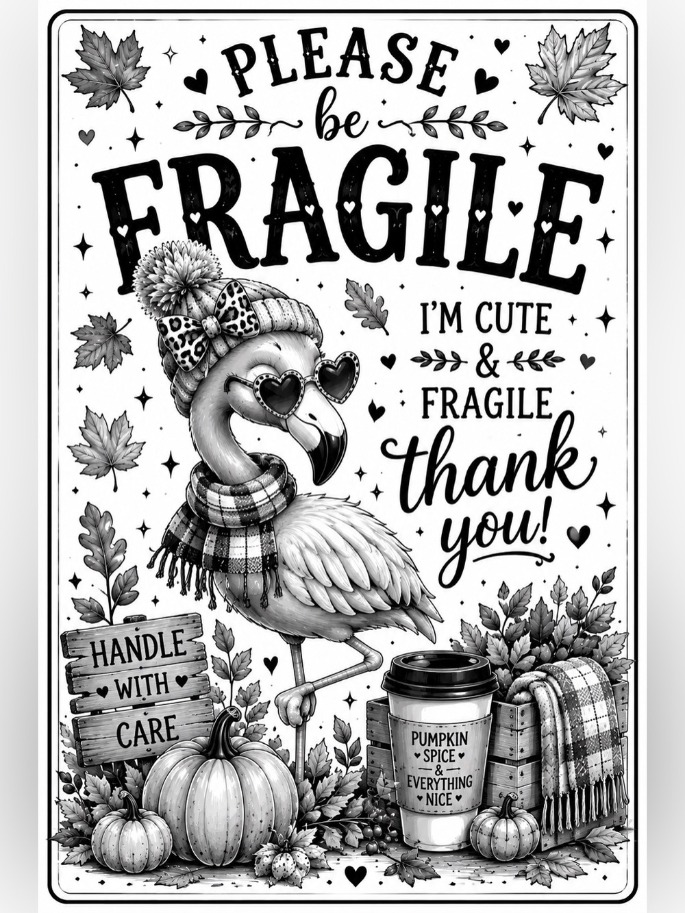 Fall flamingo 50 count 4x6 fragile